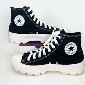 Converse Chuck Taylor Lugged High-Top Platform Shoes Black WOMENS 11 - NEW LACES